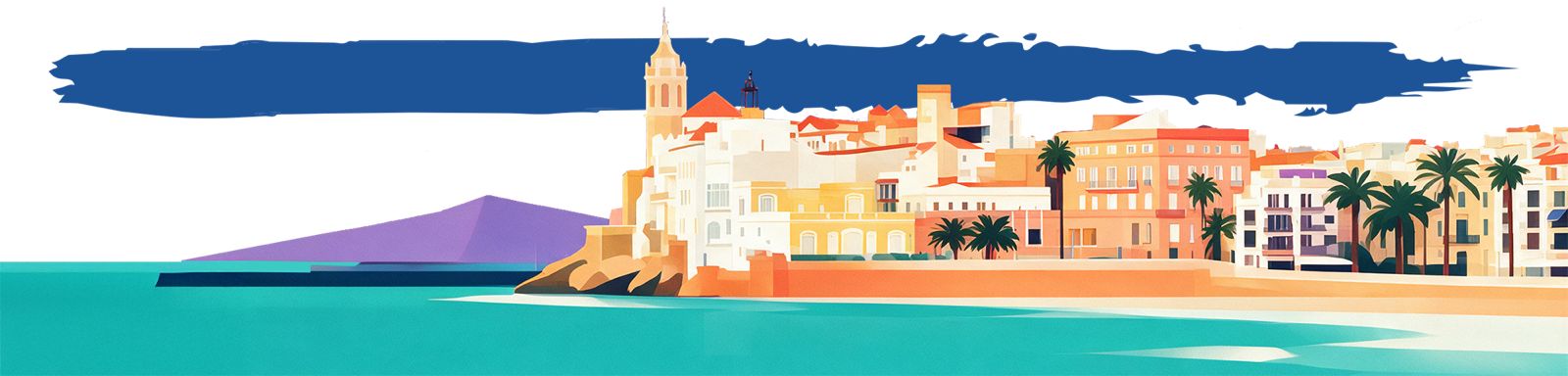 Il·lustració panoràmica de la vila de Sitges